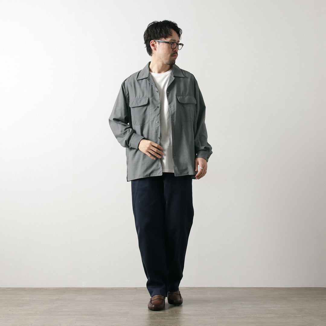 ROCOCO / Tropical Wool Open Collar Shirt