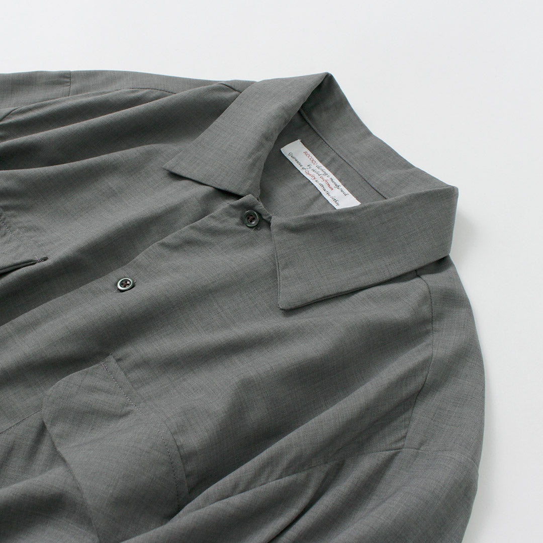 ROCOCO / Tropical Wool Open Collar Shirt