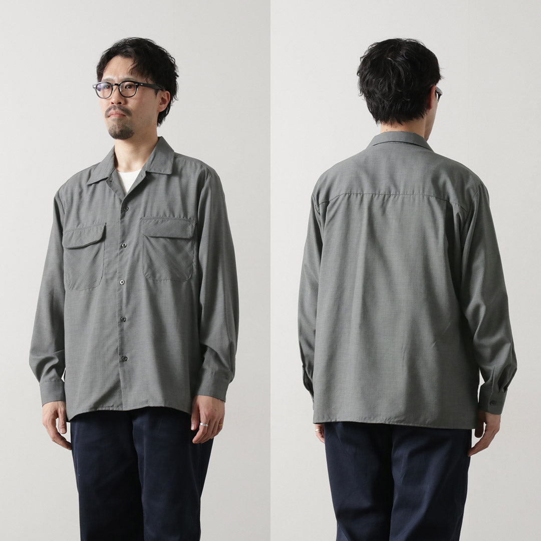 ROCOCO / Tropical Wool Open Collar Shirt