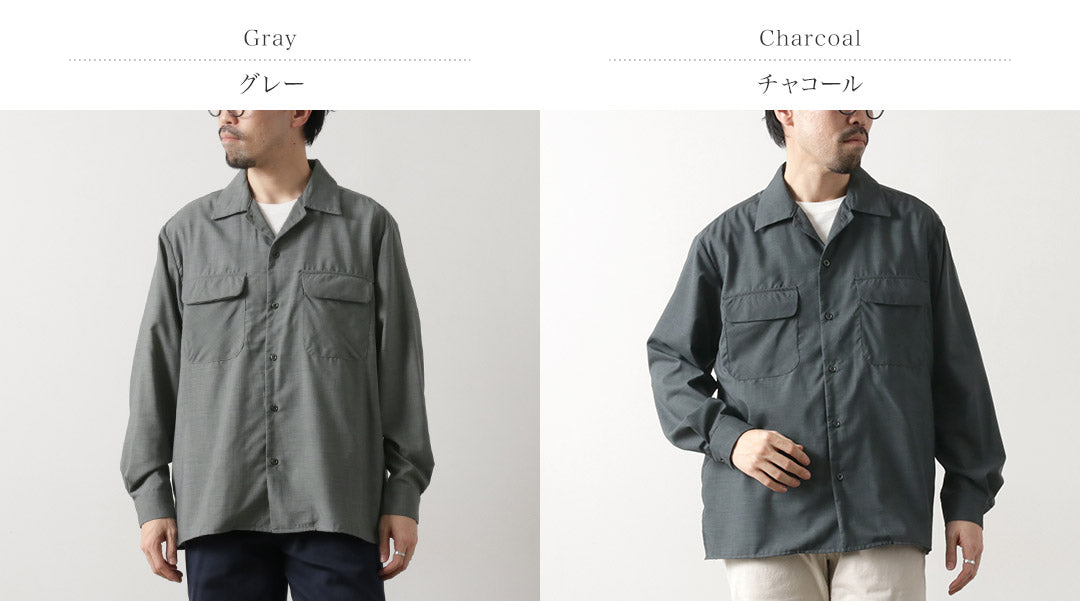 ROCOCO / Tropical Wool Open Collar Shirt
