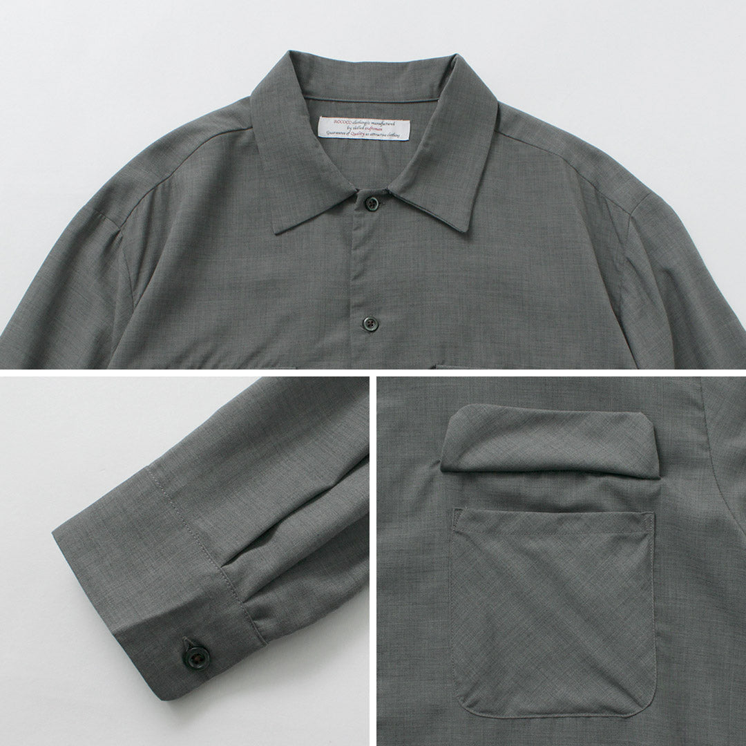 ROCOCO / Tropical Wool Open Collar Shirt