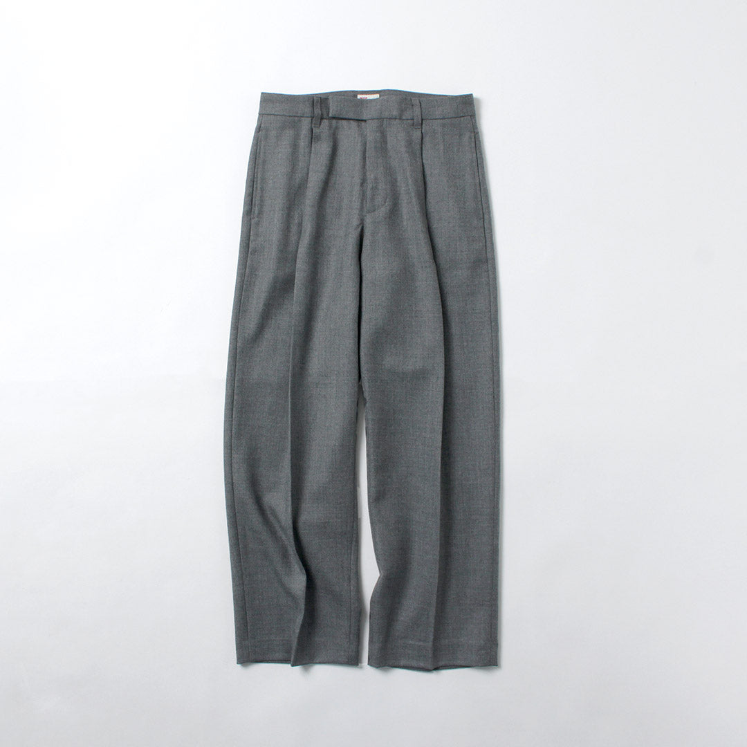 TRADITIONAL WEATHERWEAR / Union Slacks 102L Dry Wool Twill Tucked Semi-Wide Pants