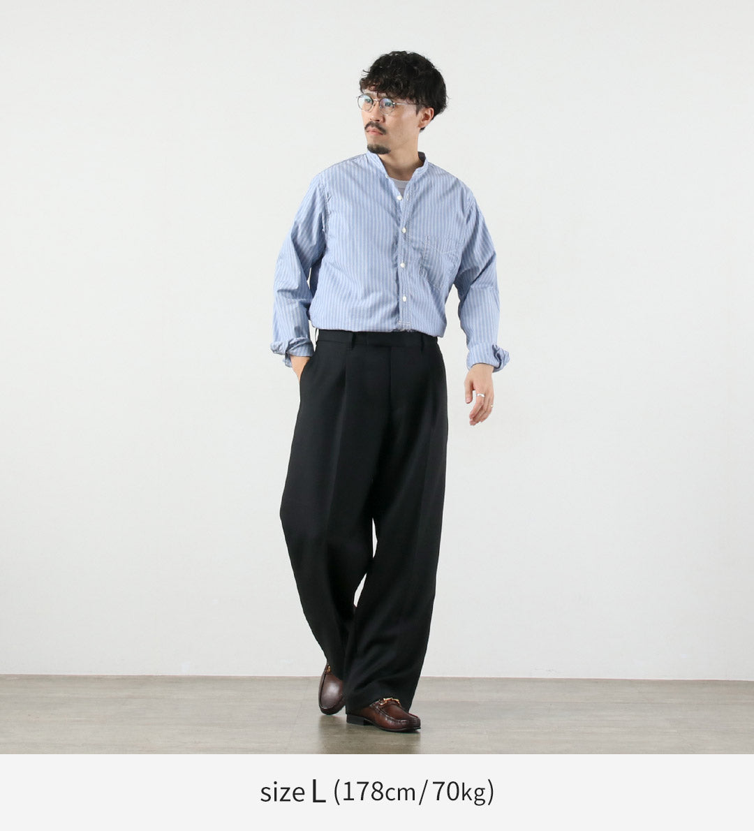 TRADITIONAL WEATHERWEAR / Union Slacks 102L Dry Wool Twill Tucked Semi-Wide Pants