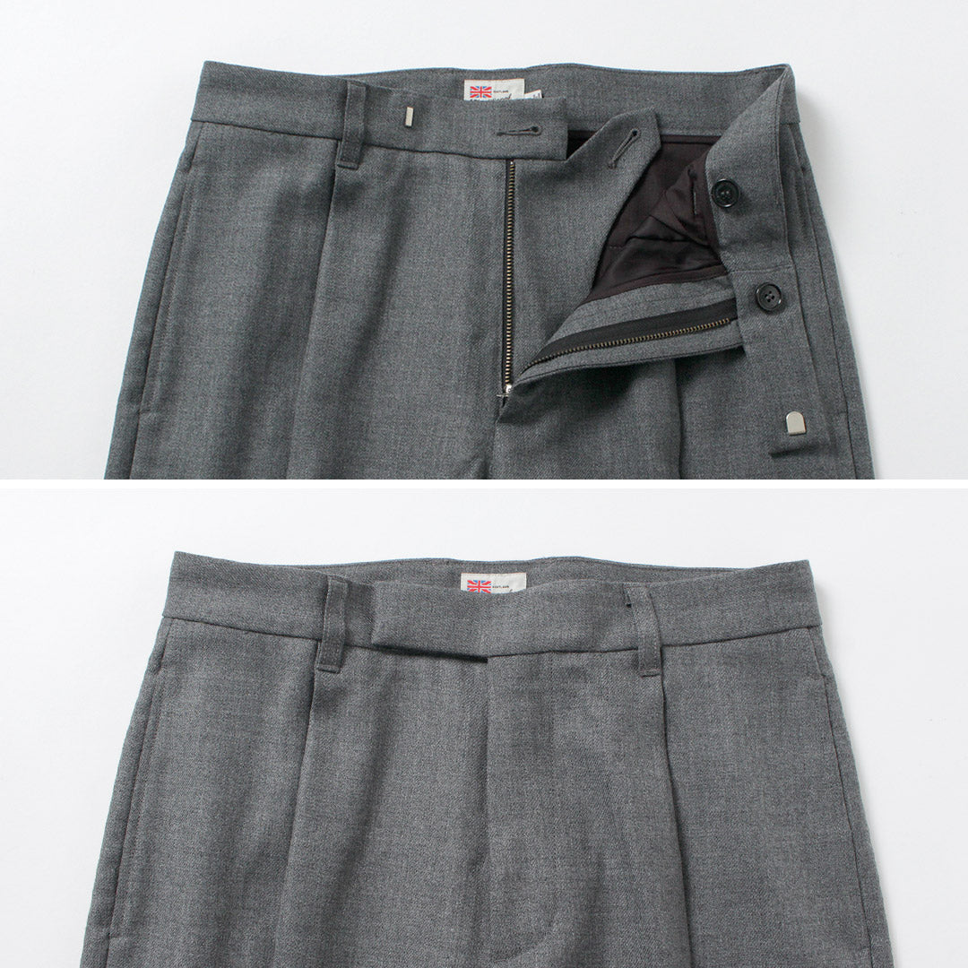 TRADITIONAL WEATHERWEAR / Union Slacks 102L Dry Wool Twill Tucked Semi-Wide Pants