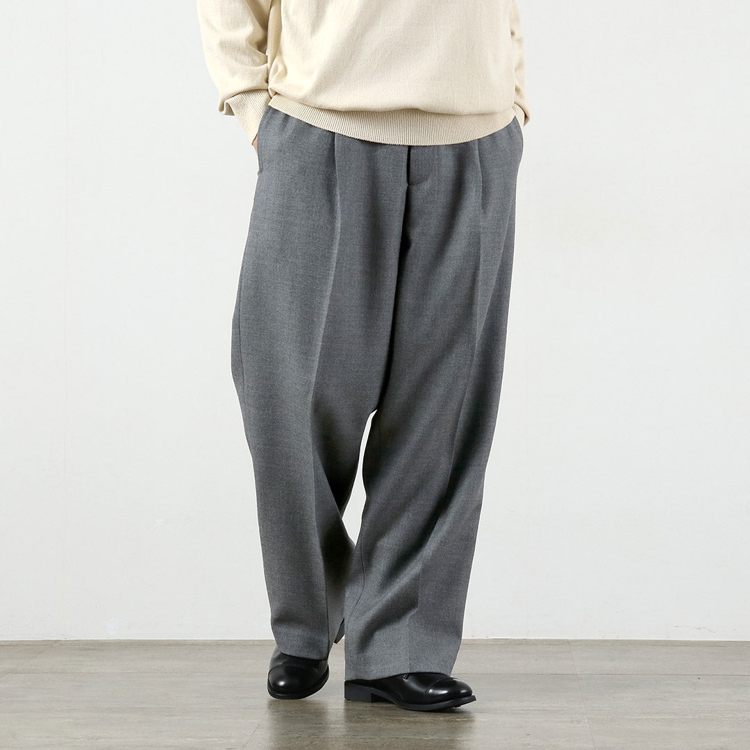 TRADITIONAL WEATHERWEAR / Union Slacks 102L Dry Wool Twill Tucked Semi-Wide Pants