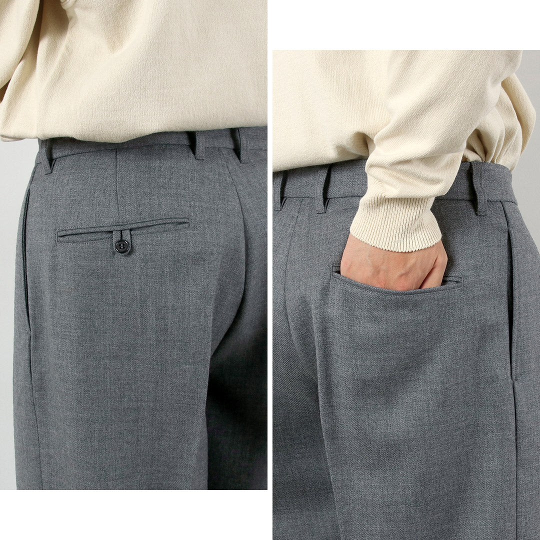 TRADITIONAL WEATHERWEAR / Union Slacks 102L Dry Wool Twill Tucked Semi-Wide Pants
