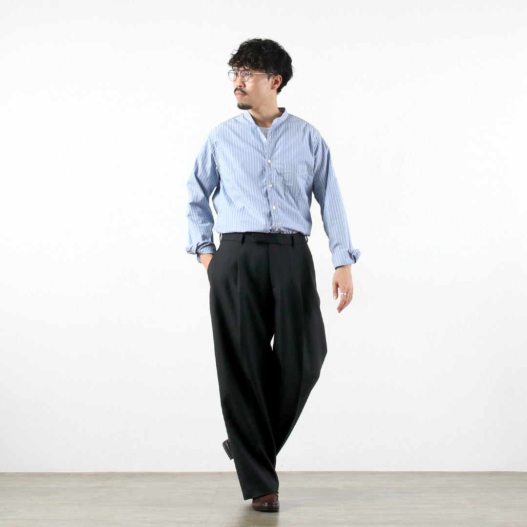 TRADITIONAL WEATHERWEAR / Union Slacks 102L Dry Wool Twill Tucked Semi-Wide Pants