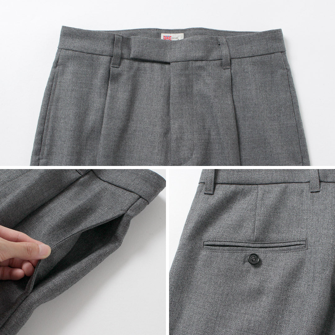TRADITIONAL WEATHERWEAR / Union Slacks 102L Dry Wool Twill Tucked Semi-Wide Pants