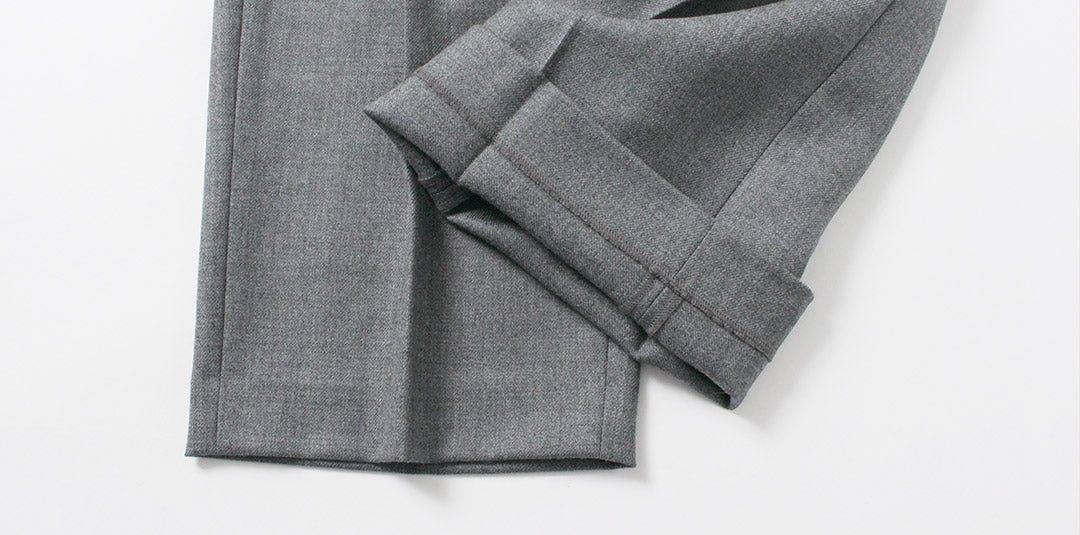 TRADITIONAL WEATHERWEAR / Union Slacks 102L Dry Wool Twill Tucked Semi-Wide Pants