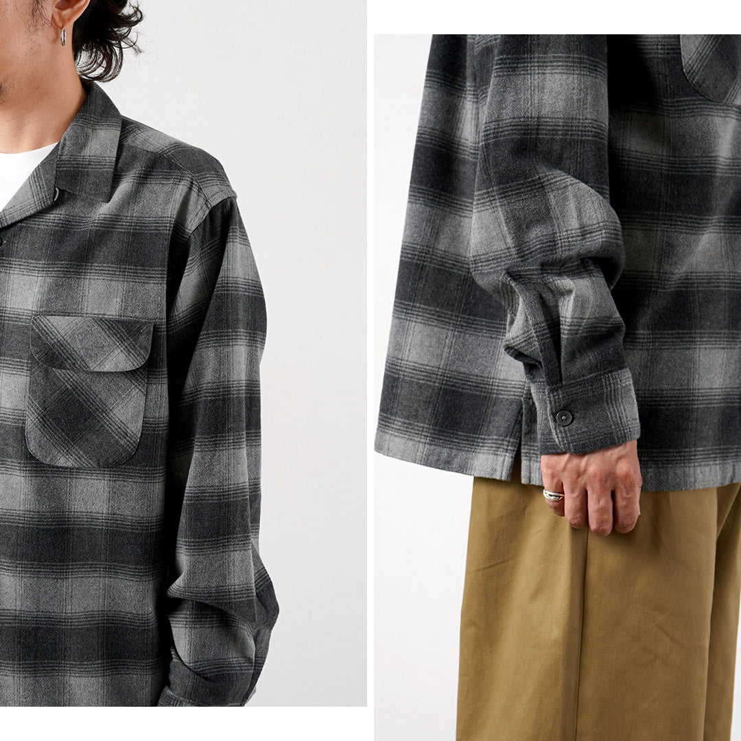 PENDLETON / Flannel Check Open-Collar Shirt