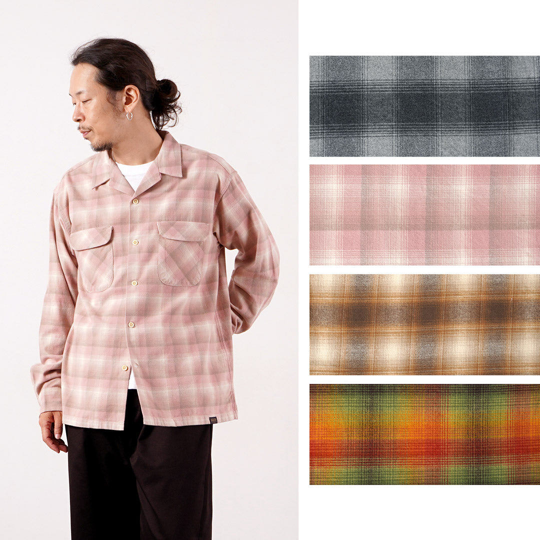 PENDLETON / Flannel Check Open-Collar Shirt