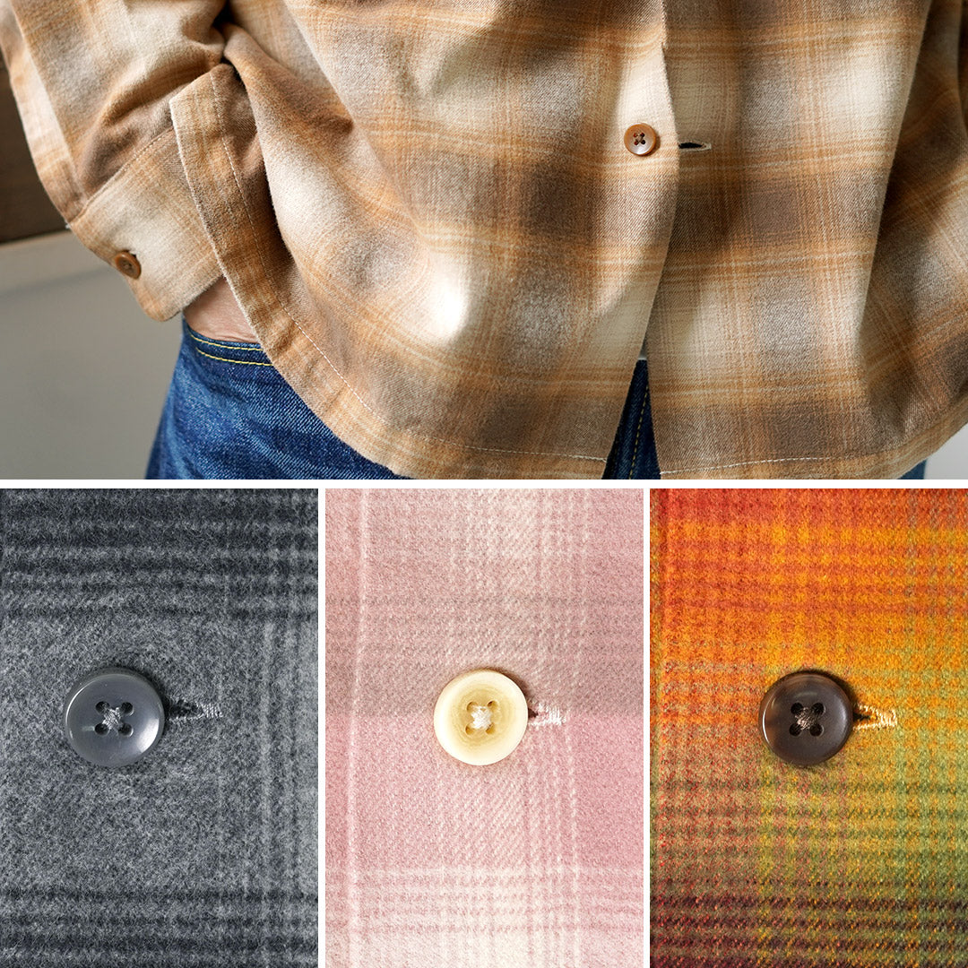 PENDLETON / Flannel Check Open-Collar Shirt