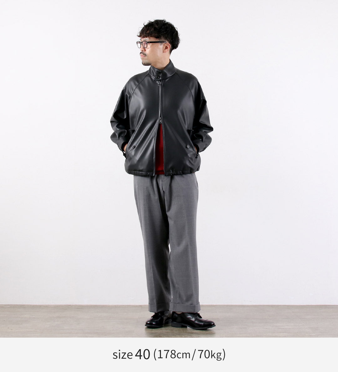BARACUTA / G4 Box Jacket Faux Leather