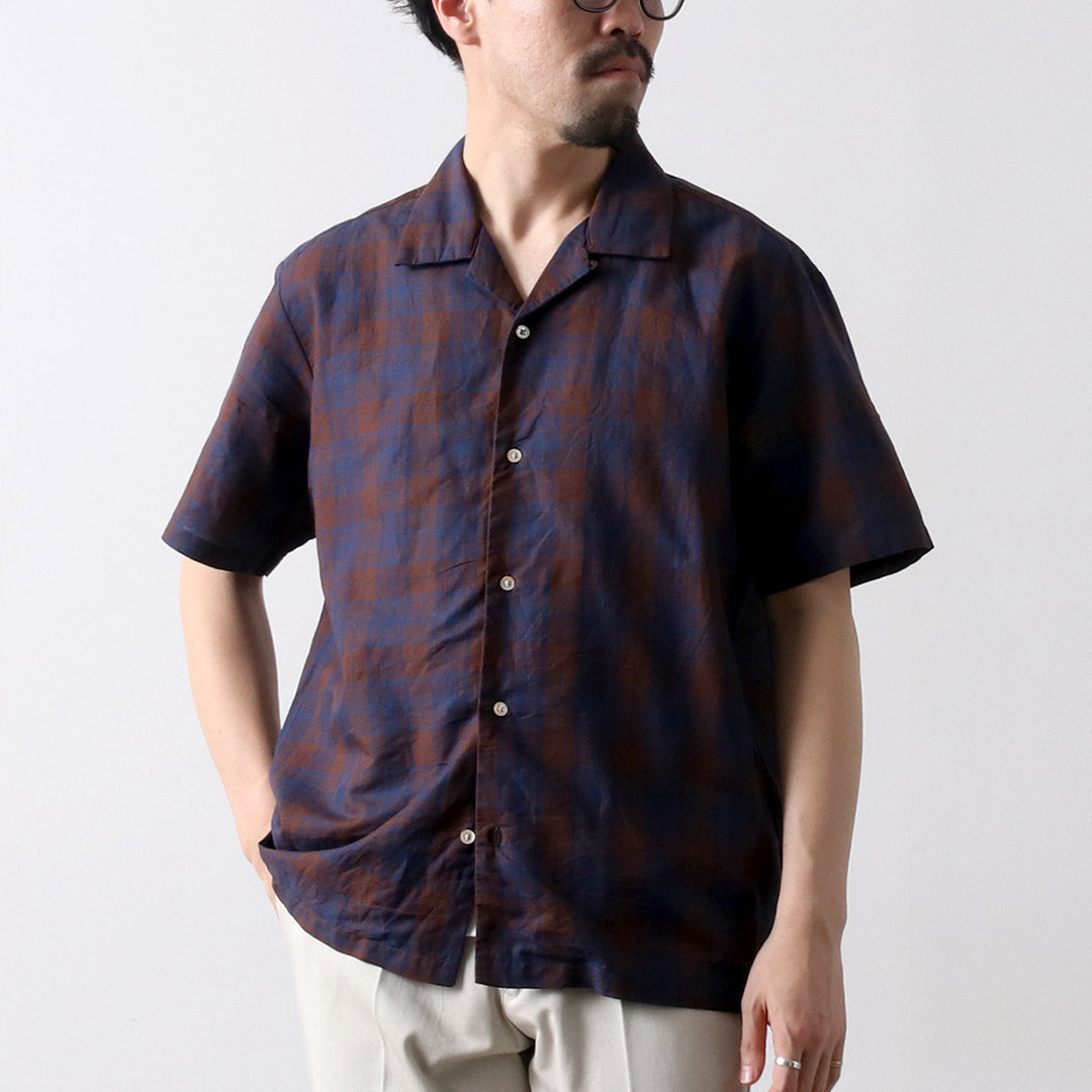 KEMA DESIGNS / Open Collar Short Sleeve Shirt