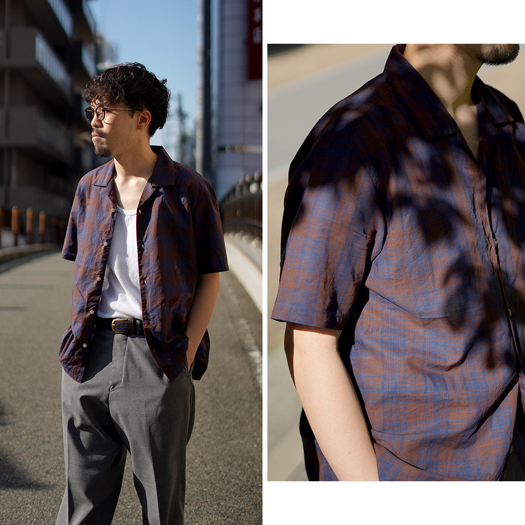 KEMA DESIGNS / Open Collar Short Sleeve Shirt