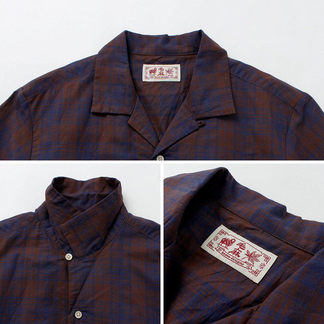 KEMA DESIGNS / Open Collar Short Sleeve Shirt