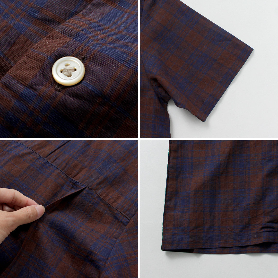 KEMA DESIGNS / Open Collar Short Sleeve Shirt