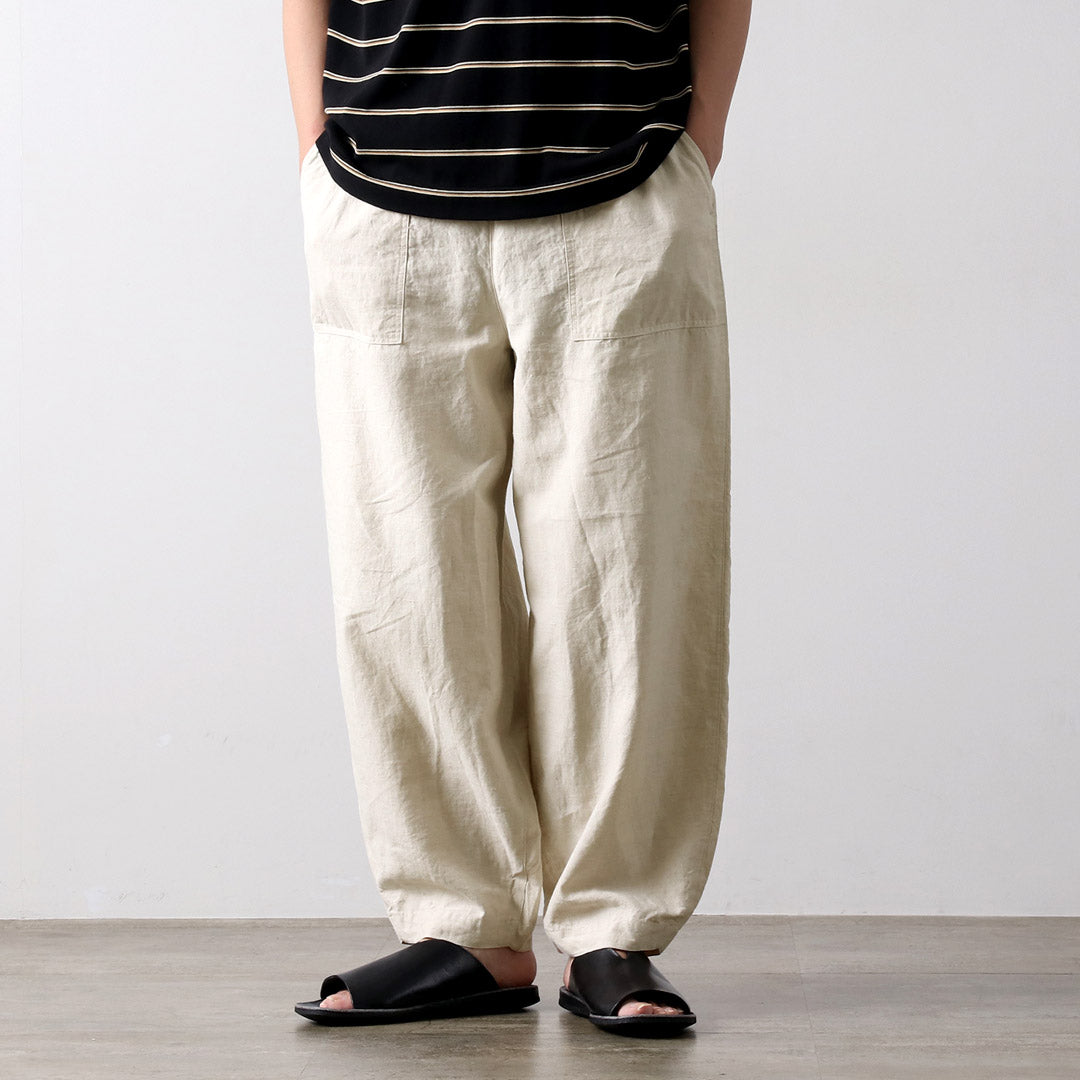 KEMA DESIGNS / Linen Cotton Cloth Wide Tapered Easy Pants