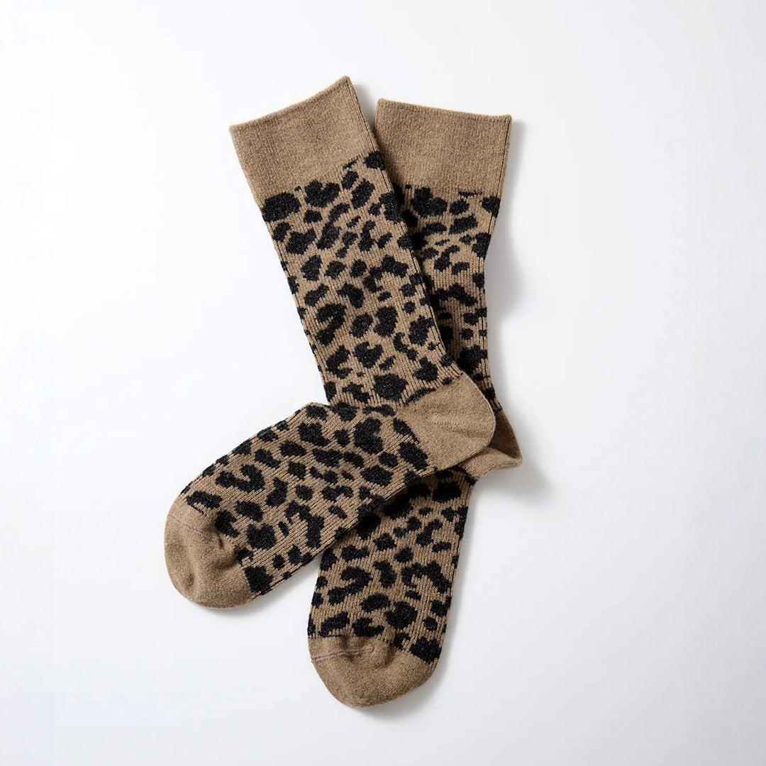 ROTOTO / 豹紋美利奴羊毛襪