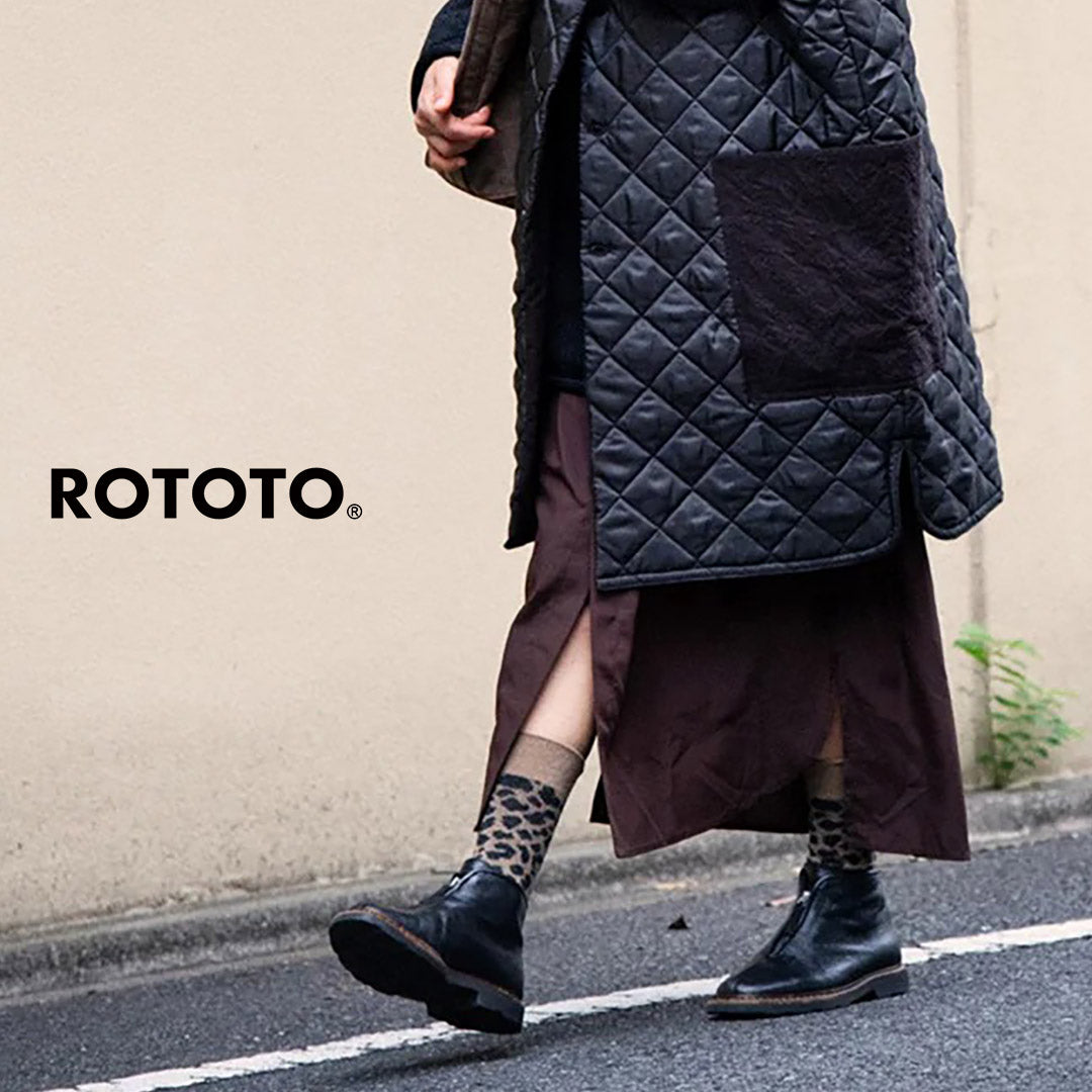 ROTOTO / 豹紋美利奴羊毛襪