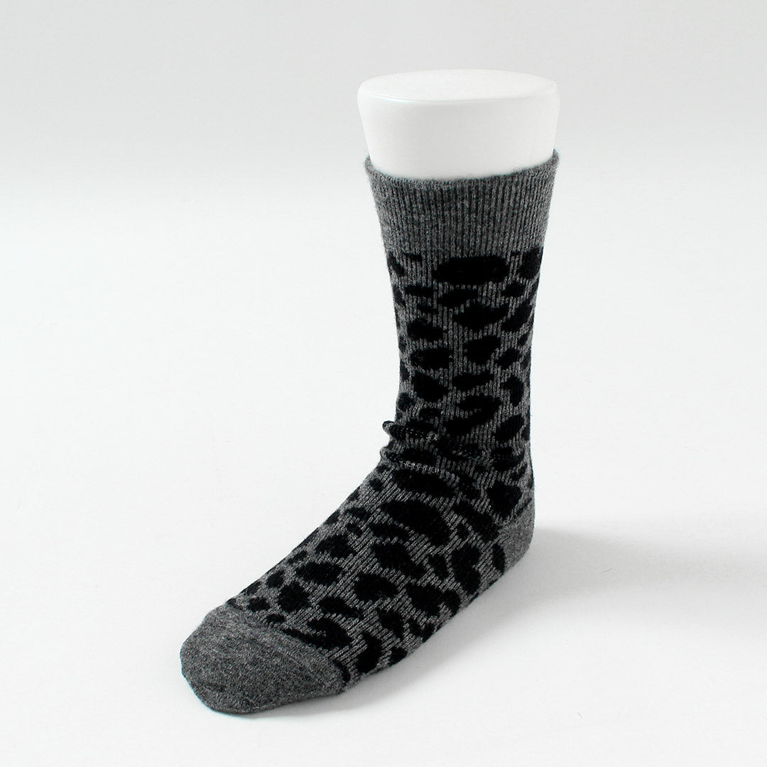 ROTOTO / 豹紋美利奴羊毛襪