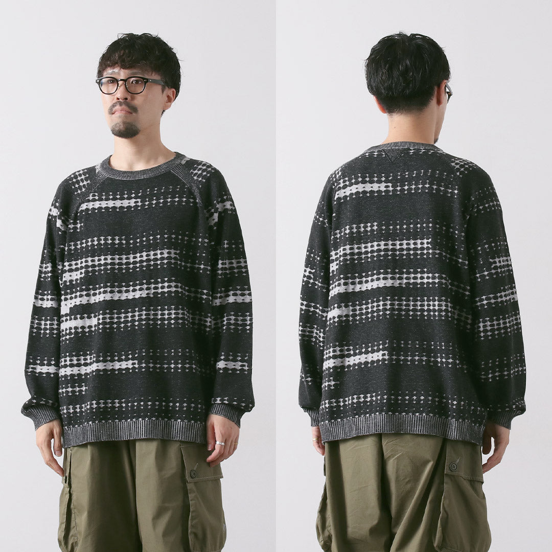 WHITE MOUNTAINEERING / Dot Stripe Raglan Sleeve Knit Pullover