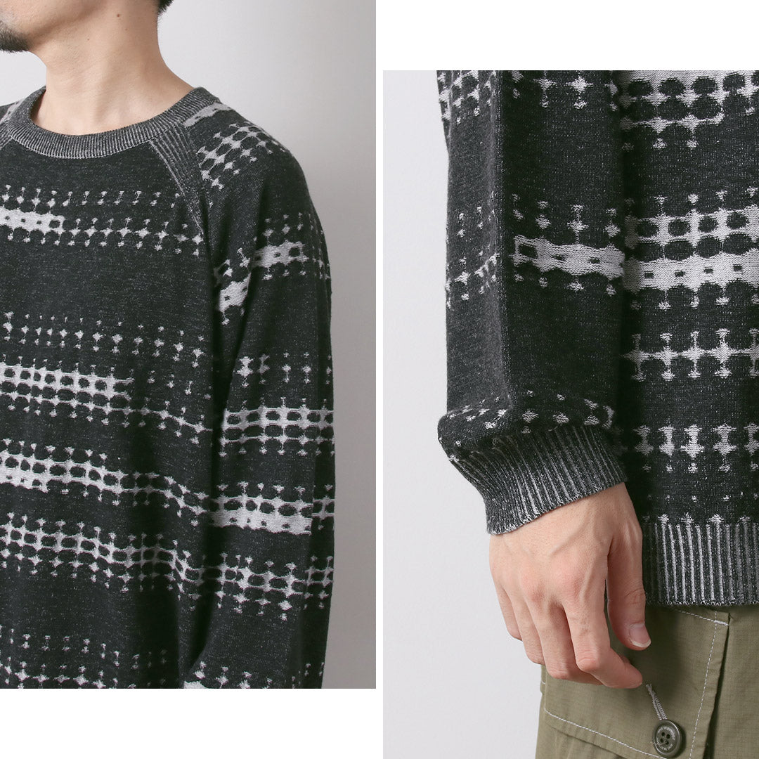 WHITE MOUNTAINEERING / Dot Stripe Raglan Sleeve Knit Pullover