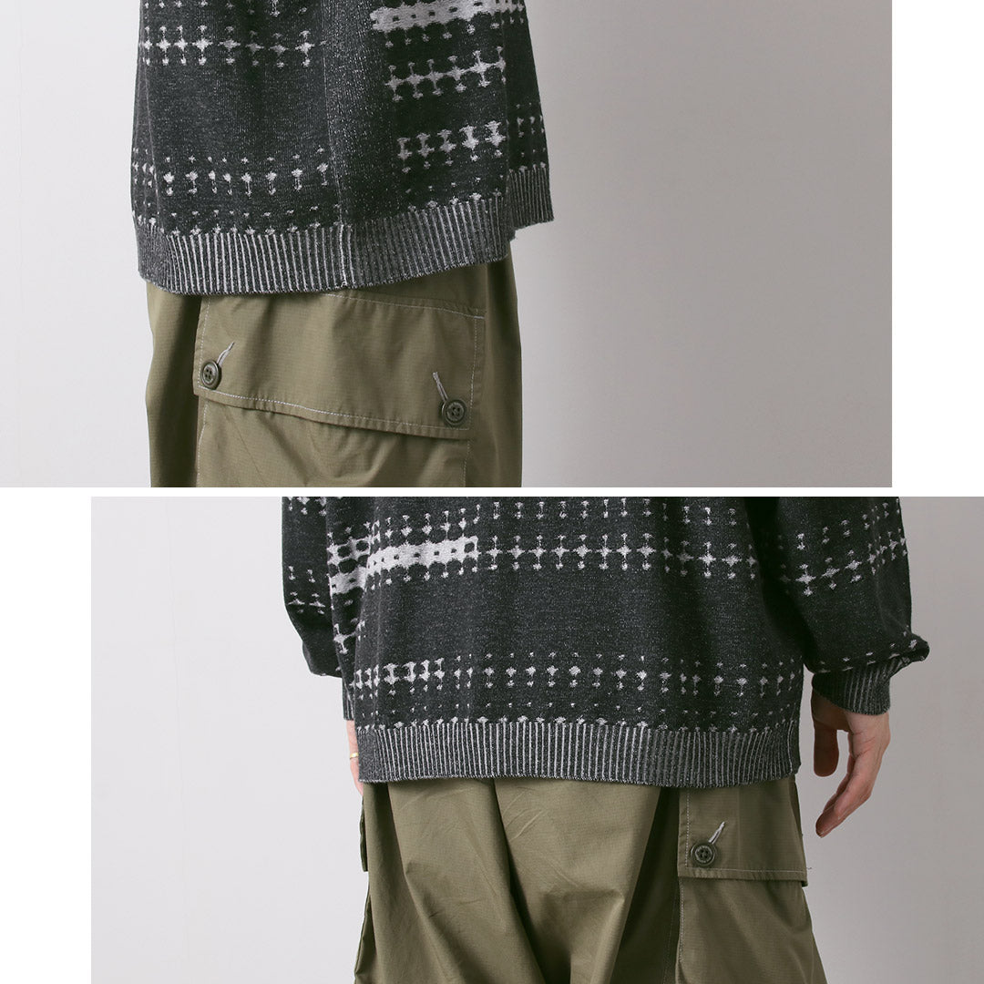 WHITE MOUNTAINEERING / Dot Stripe Raglan Sleeve Knit Pullover