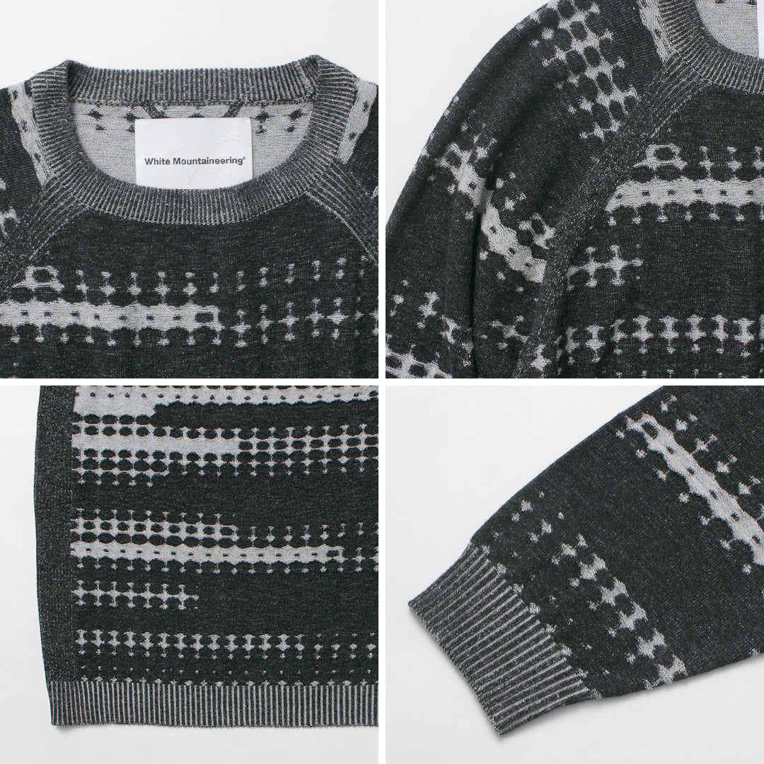 WHITE MOUNTAINEERING / Dot Stripe Raglan Sleeve Knit Pullover