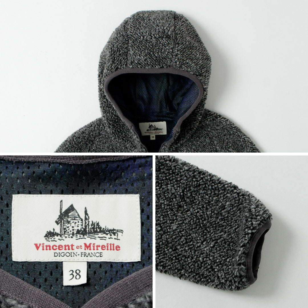 VINCENT ET MIREILLE / Boa Hoodie Plaid