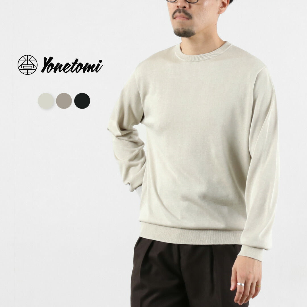 YONETOMI NEW BASIC / Crew Neck Silk Knit Pullover