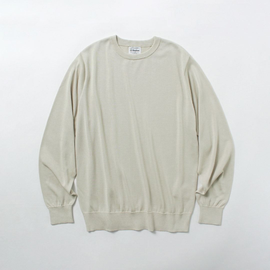 YONETOMI NEW BASIC / Crew Neck Silk Knit Pullover