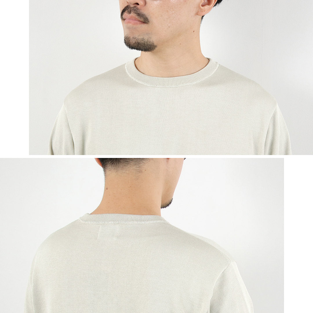 YONETOMI NEW BASIC / Crew Neck Silk Knit Pullover
