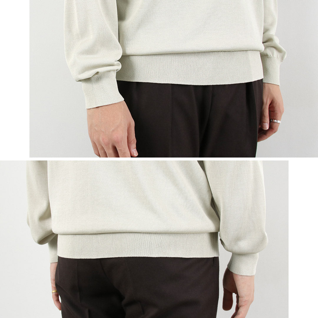 YONETOMI NEW BASIC / Crew Neck Silk Knit Pullover