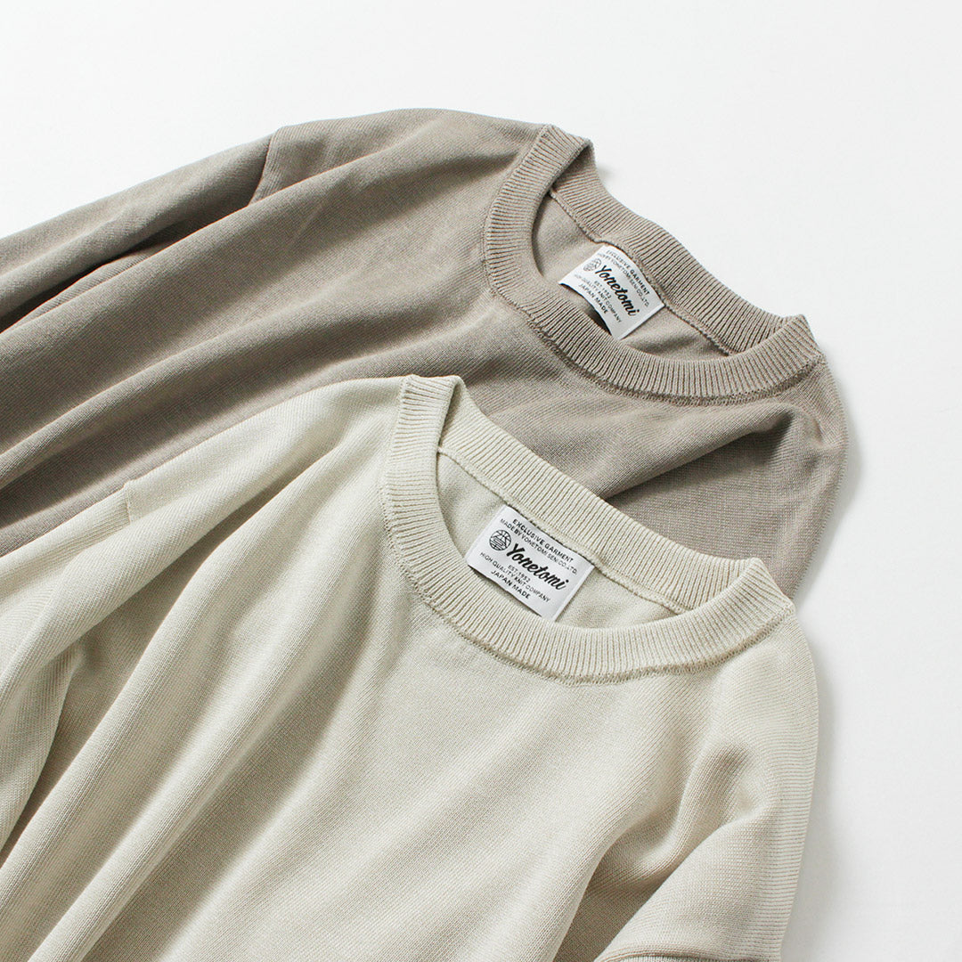 YONETOMI NEW BASIC / Crew Neck Silk Knit Pullover