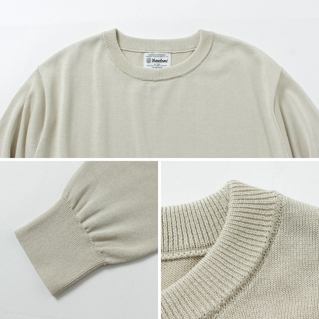 YONETOMI NEW BASIC / Crew Neck Silk Knit Pullover