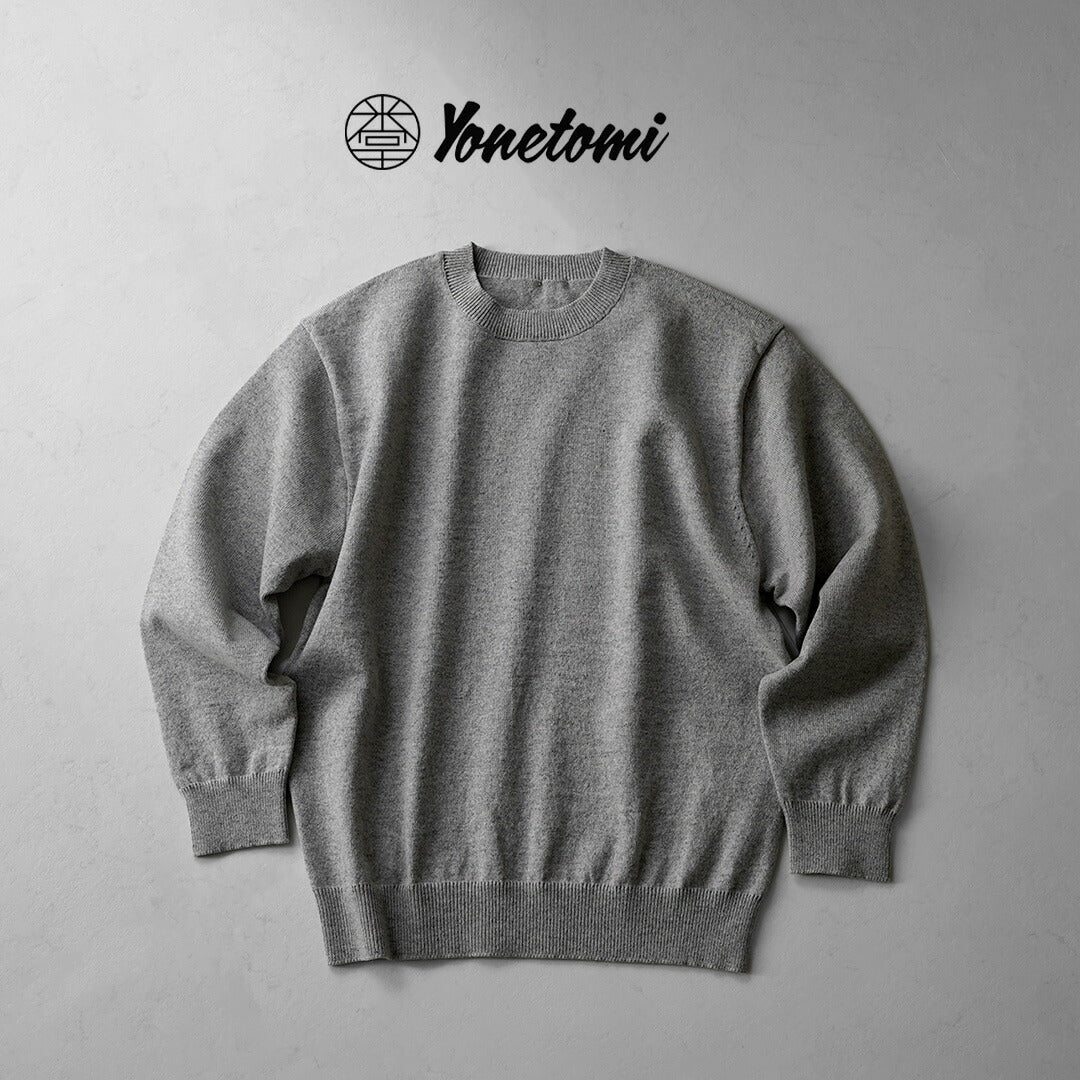 YONETOMI NEW BASIC / 硬质羊绒针织套头衫 - 上灰色