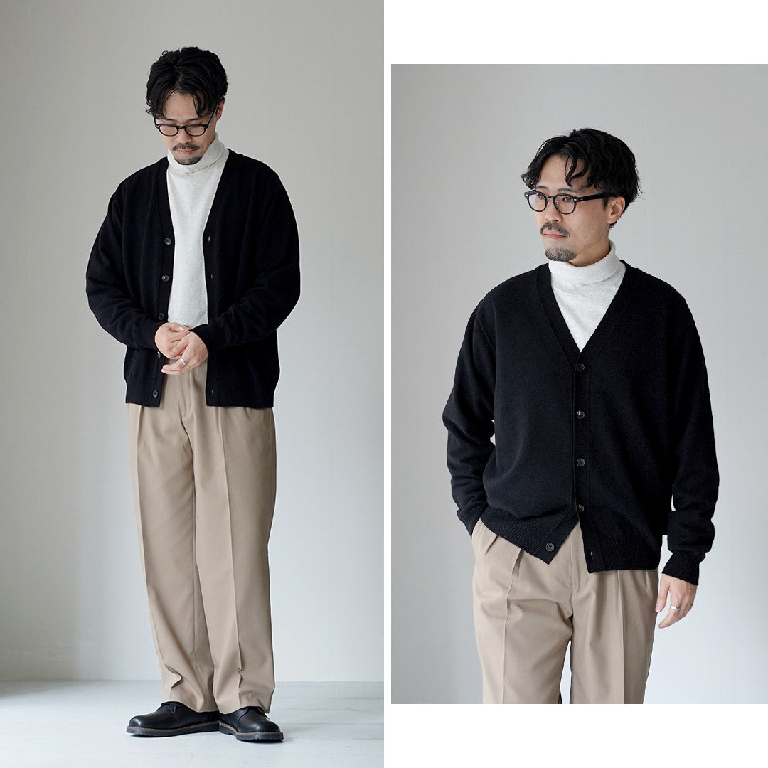 YONETOMI NEW BASIC / 硬質羊絨成衣染色針織開衫