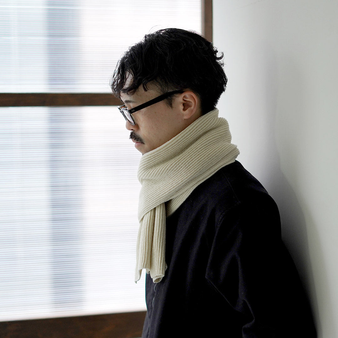 YONETOMI NEW BASIC / 硬质羊绒围巾