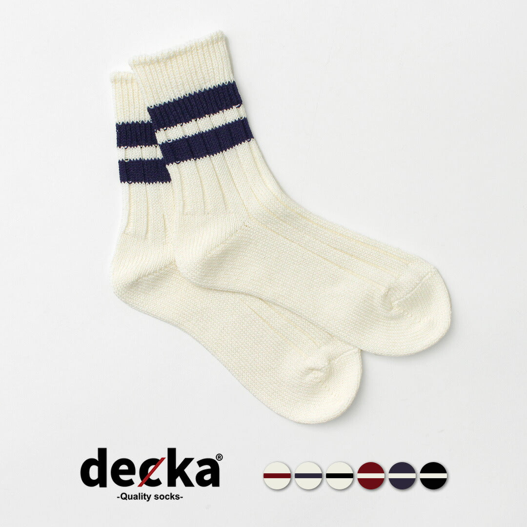 DECKA QUALITY SOCKS / Japanese Paper x Organic Cotton Ribbed Line Socks