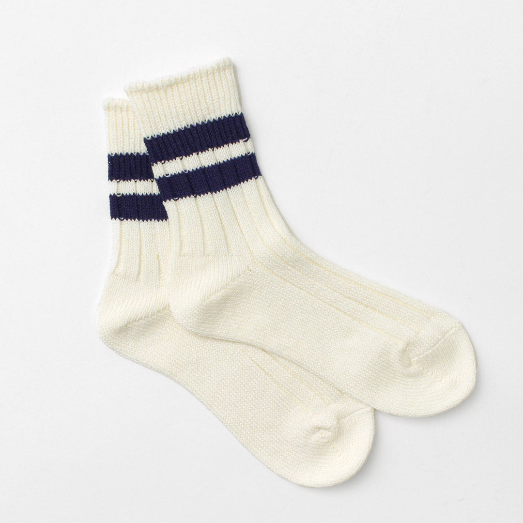 DECKA QUALITY SOCKS / Japanese Paper x Organic Cotton Ribbed Line Socks