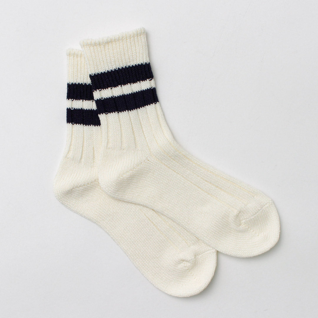 DECKA QUALITY SOCKS / Japanese Paper x Organic Cotton Ribbed Line Socks