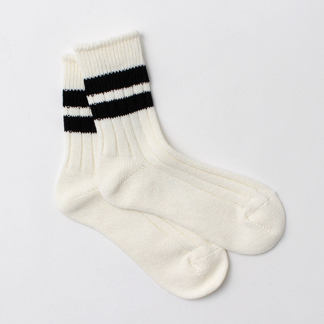 DECKA QUALITY SOCKS / Japanese Paper x Organic Cotton Ribbed Line Socks