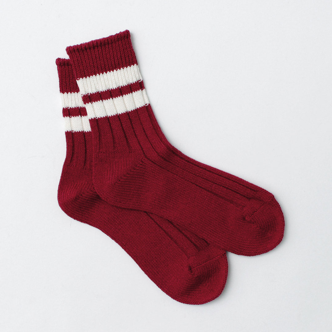 DECKA QUALITY SOCKS / Japanese Paper x Organic Cotton Ribbed Line Socks