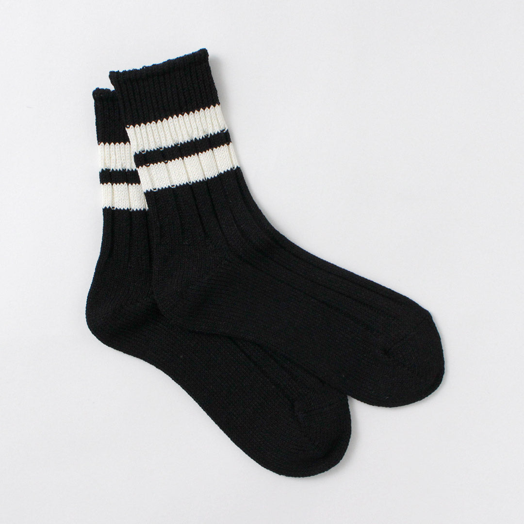 DECKA QUALITY SOCKS / Japanese Paper x Organic Cotton Ribbed Line Socks