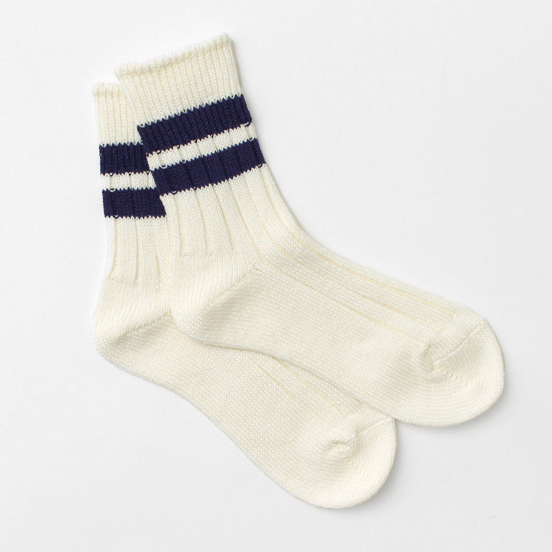 DECKA QUALITY SOCKS / Japanese Paper x Organic Cotton Ribbed Line Socks