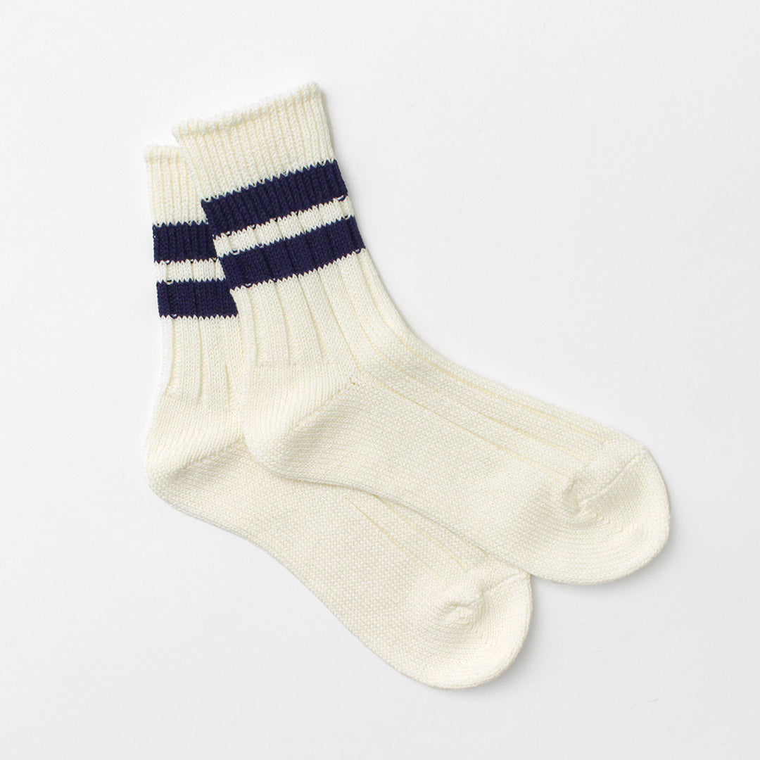 DECKA QUALITY SOCKS / Japanese Paper x Organic Cotton Ribbed Line Socks
