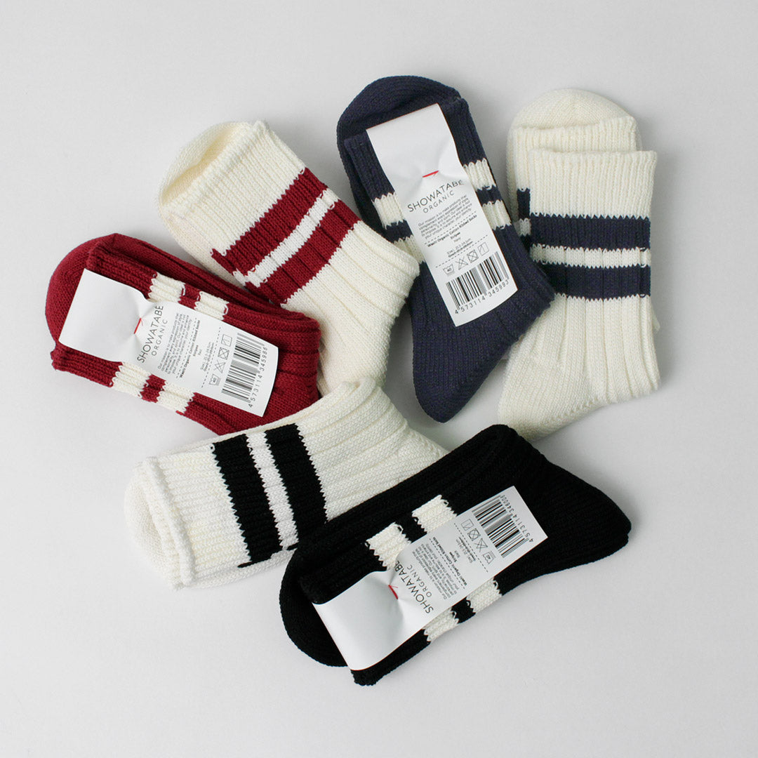 DECKA QUALITY SOCKS / Japanese Paper x Organic Cotton Ribbed Line Socks