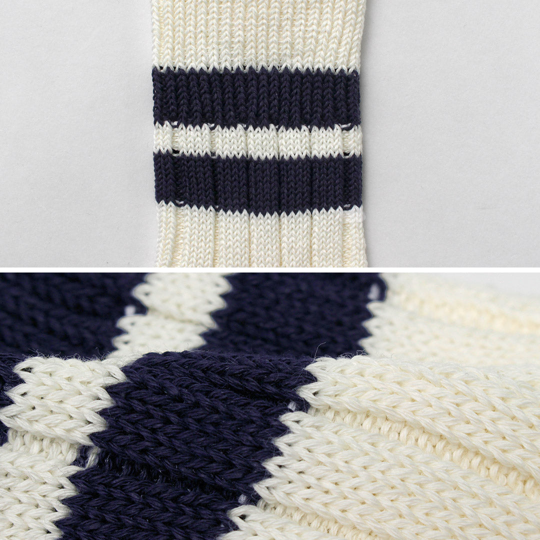 DECKA QUALITY SOCKS / Japanese Paper x Organic Cotton Ribbed Line Socks