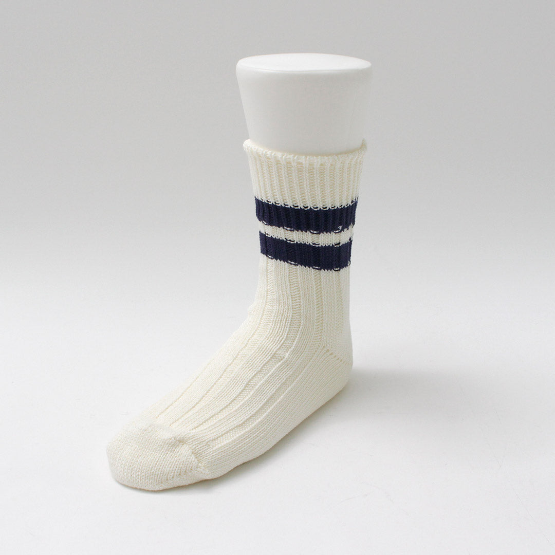 DECKA QUALITY SOCKS / Japanese Paper x Organic Cotton Ribbed Line Socks
